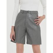 knee-length PU leather shorts, view 4 - MRSLM