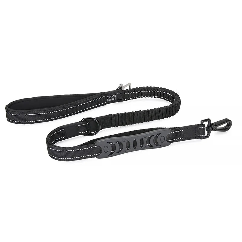 reflective nylon dog leash and seat belt, view 3 - MRSLM