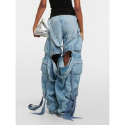 cargo denim trousers, view 3 - MRSLM