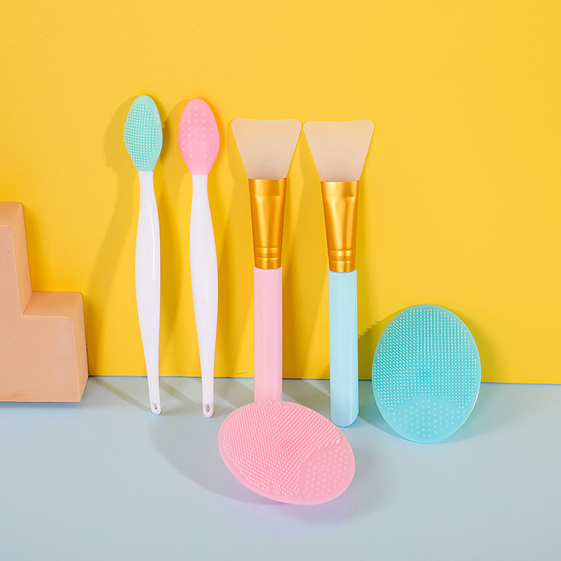 6pcs silicone exfoliating facial cleansing brush set, view 4 - MRSLM