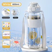 800ml insulated glass water bottle with tea filter, view 3 - MRSLM