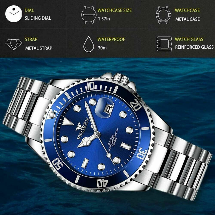 Men's Watch Relojes De Hombre Stainless Steel Quartz Luminous Classic Watches