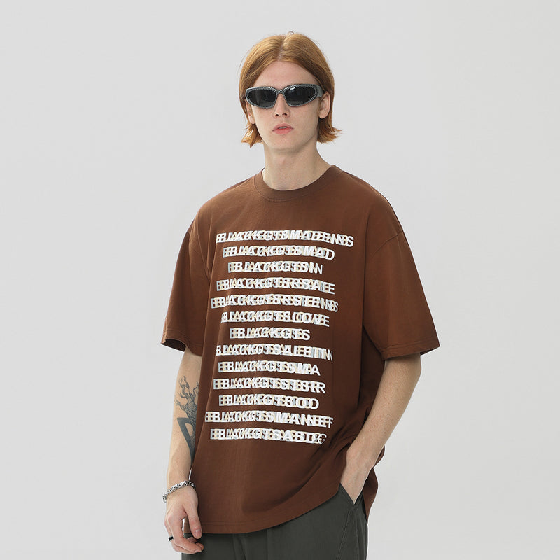 Letter gradient washed cotton T-shirt - MRSLM