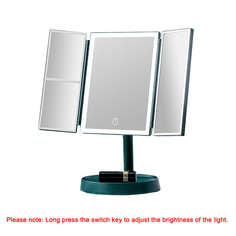 foldable LED makeup mirror, view 2 - MRSLM