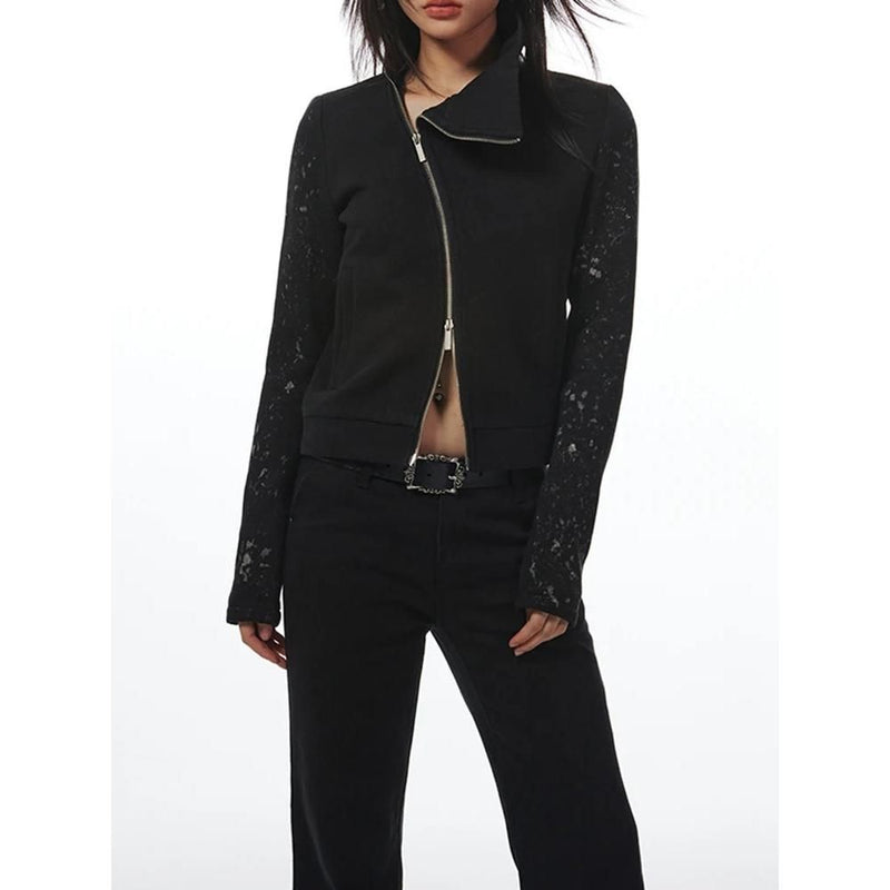 Turtleneck double zipper plush jacket, view 3 - MRSLM