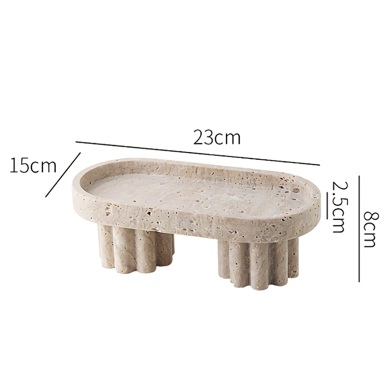 luxury marble serving tray with legs, view 2 - MRSLM