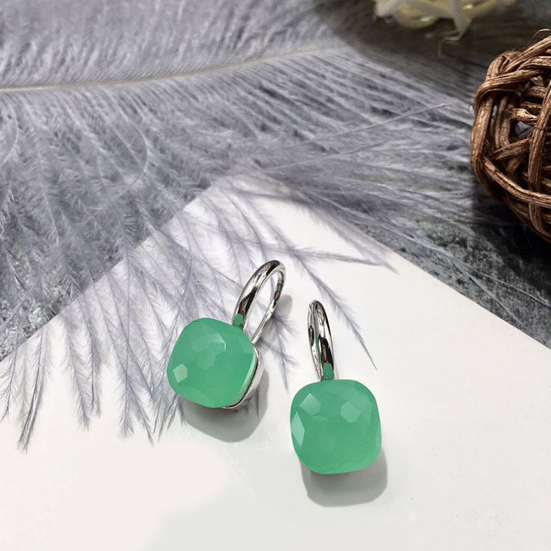 colored stone french hook earrings, view 9 - MRSLM