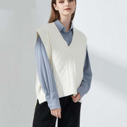 oversized knitted vest, view 9 - MRSLM