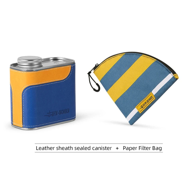 Airtight Metal Coffee &amp; Tea Canister with Portable Filter Paper Storage - Essential Camping Companion