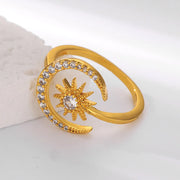 gold sun moon ring, view 5 - MRSLM
