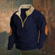 men's retro patchwork half cardigan, view 6 - MRSLM