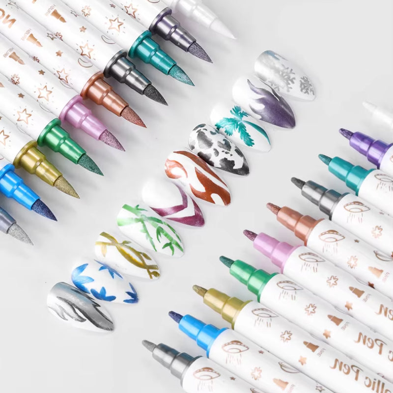 10-piece metal double head nail art pen set, view 5 - MRSLM