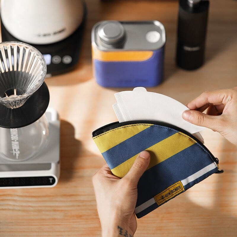 Airtight Metal Coffee &amp; Tea Canister with Portable Filter Paper Storage - Essential Camping Companion