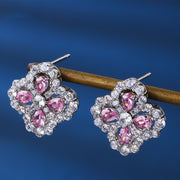 four-leaf clover zircon earrings, view 5 - MRSLM