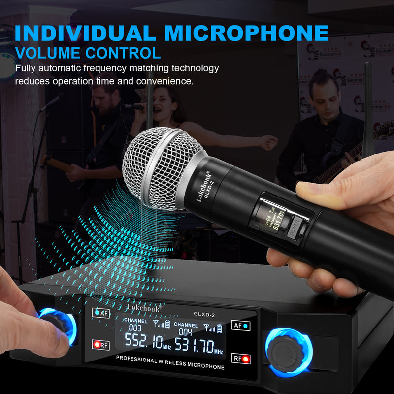 dual channel wireless microphone system, view 9 - MRSLM