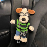 cartoon dog plush seat belt protector, view 6 - MRSLM