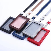 pu leather id holder with neck strap - MRSLM