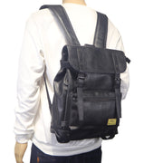 men's PU leather college backpack, view 4 - MRSLM