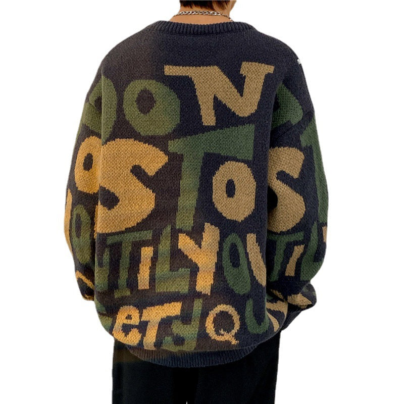 Men's color-block crew neck knit sweater, view 5 - MRSLM