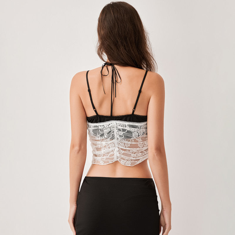 Lace camisole and mini skirt set, view 5 - MRSLM