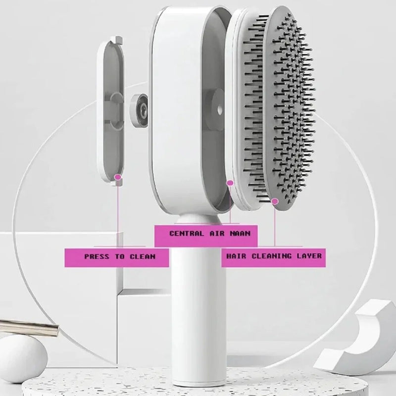 self-cleaning hair brush, view 7 - MRSLM