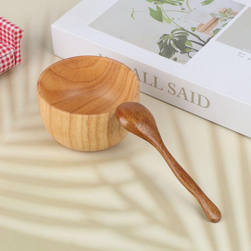 wooden facial mask bowl and spoon set - MRSLM