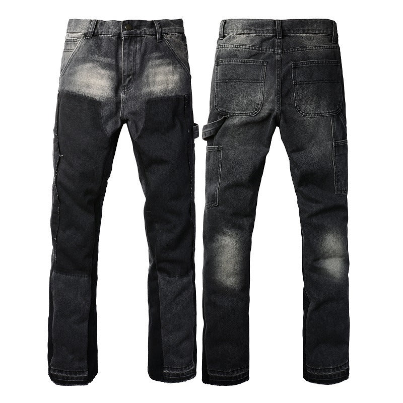 men's contrast color retro jeans, view 2 - MRSLM