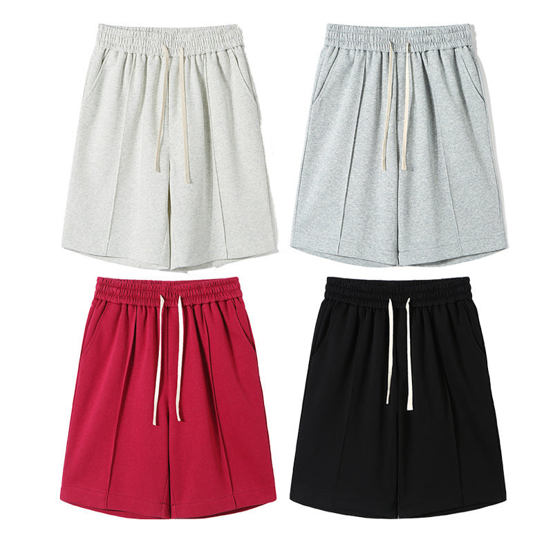 summer solid color casual cotton shorts, view 4 - MRSLM