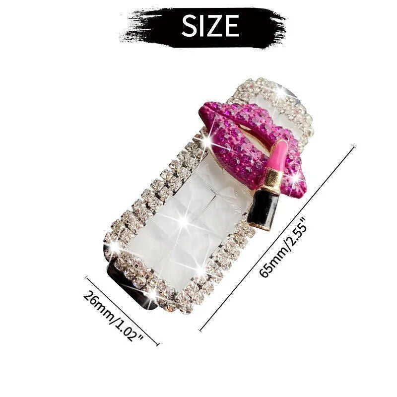 Luxe rhinestone car visor sunglasses holder, view 6 - MRSLM