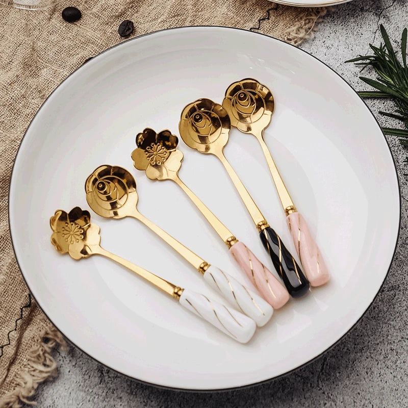 Mini stainless steel dessert spoons, view 9 - MRSLM