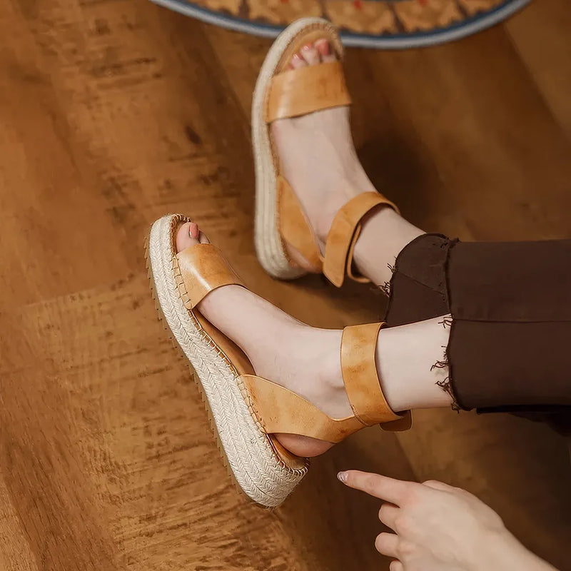 summer chic leather sandals, view 5 - MRSLM