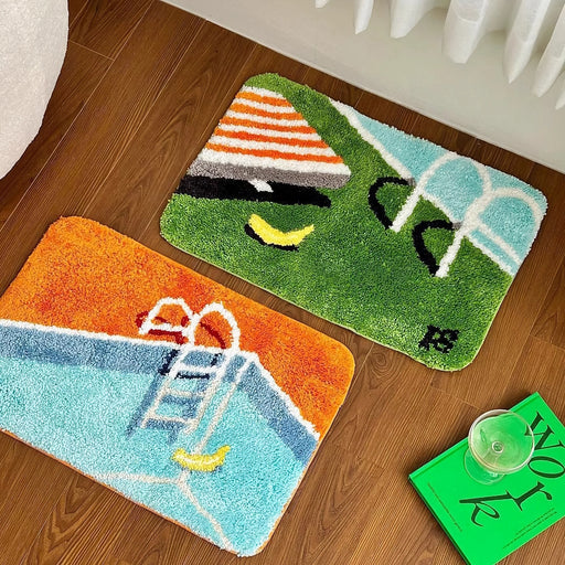 swimming pool pattern tufted door mat - MRSLM