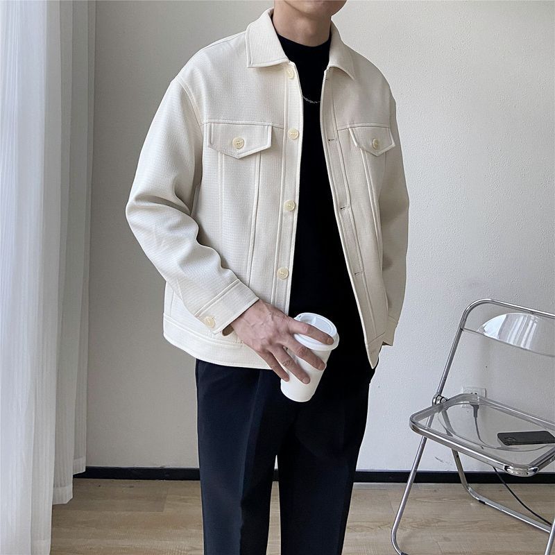 men's single-breasted short lapel coat, view 2 - MRSLM