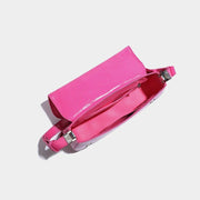 pink PU leather envelope shoulder bag, view 7 - MRSLM