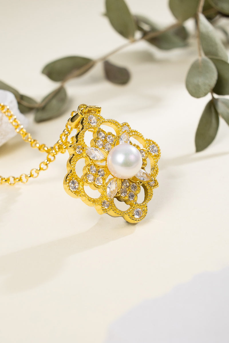 Light Luxury 925 Silver Natural Pearl Pendant Necklace