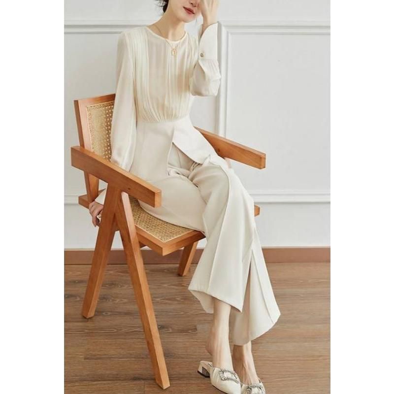 Long sleeve top and wide leg pants set, view 2 - MRSLM
