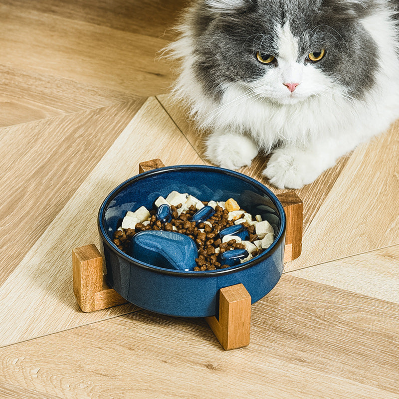 slow feed ceramic pet bowl, view 5 - MRSLM