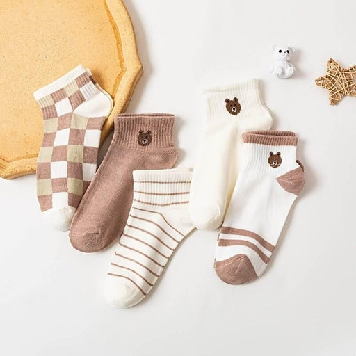cute teddy bear ankle socks - MRSLM