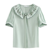 floral embroidered shirt, view 3 - MRSLM