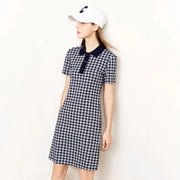 checkerboard slim polo collar dress - MRSLM
