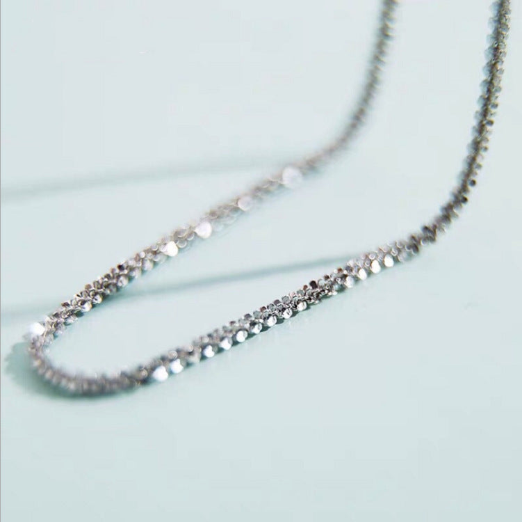 Silver starry sky geometric pendant necklace, view 3 - MRSLM
