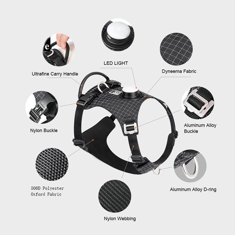 adjustable led safety harness for pets, view 6 - MRSLM