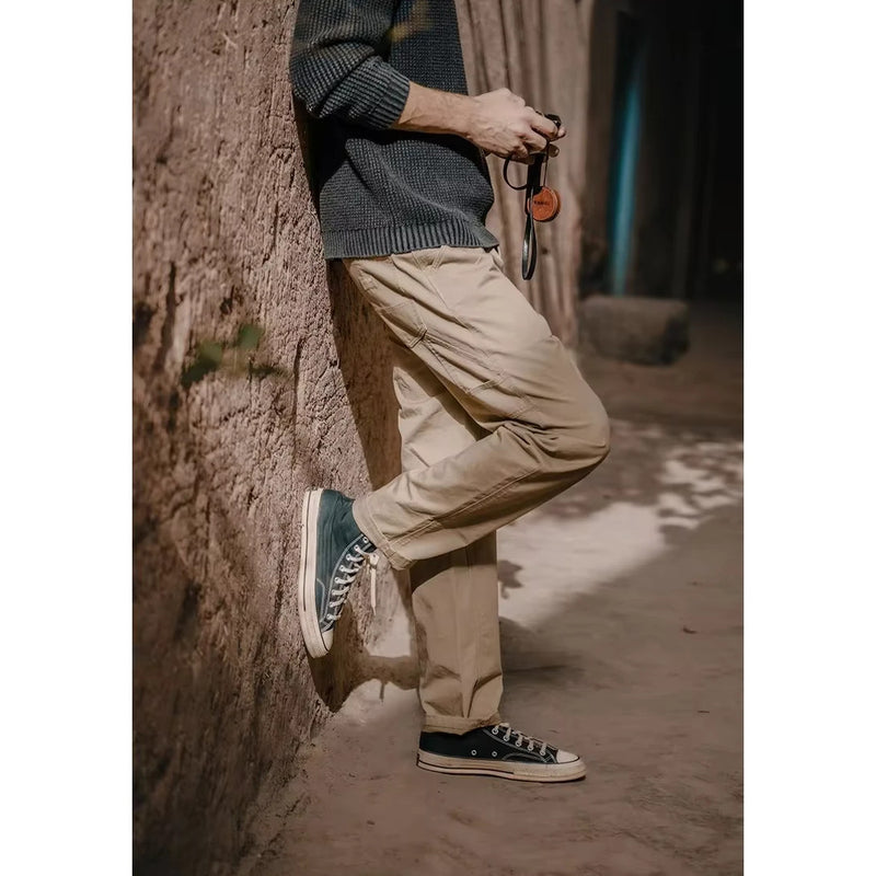 loose straight cargo pants for men, view 5 - MRSLM