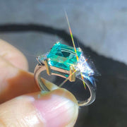 green simulated tourmaline ring, view 2 - MRSLM