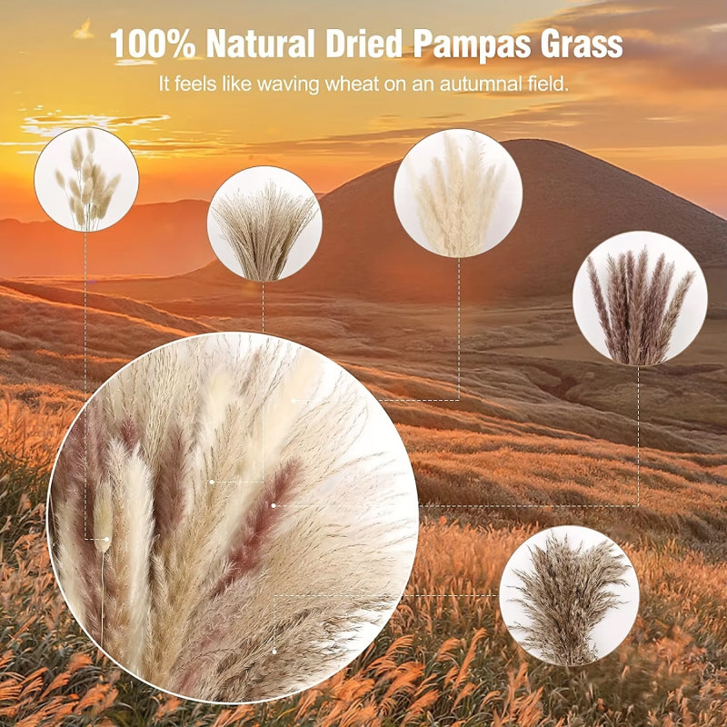 dried pampas grass bouquet, view 4 - MRSLM