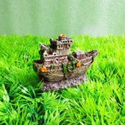 sunken shipwreck aquarium ornament, view 3 - MRSLM