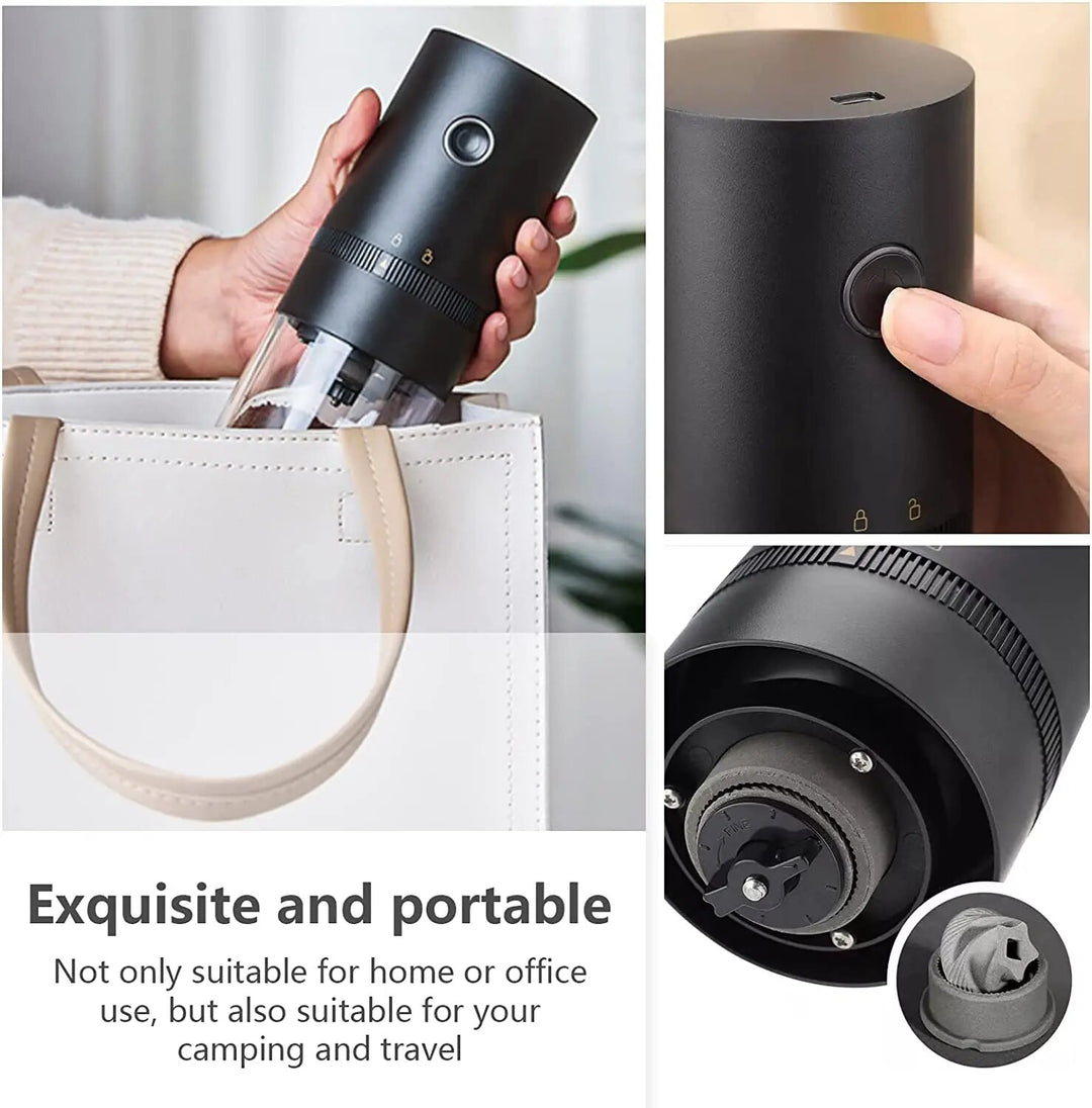 Portable Electric Coffee Grinder with USB Type-C Charging &amp; Ceramic Burr