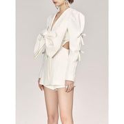 women's blazer with diamond bow, view 6 - MRSLM