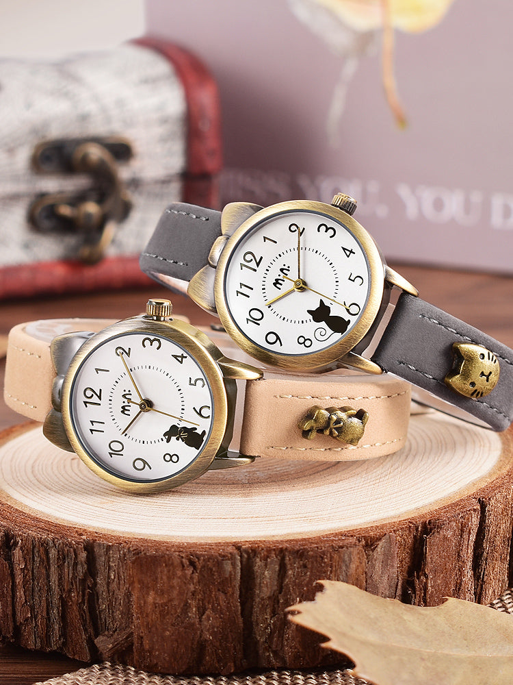 Female Junior High School Student Korean Retro Waterproof Watch