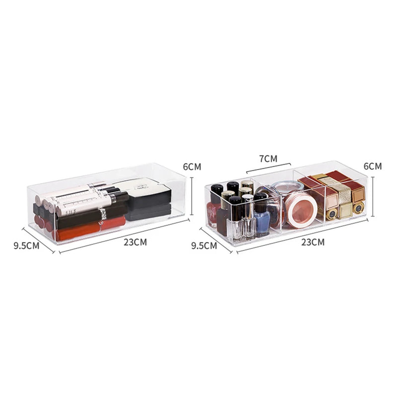 clear acrylic makeup organizer with drawers, view 9 - MRSLM